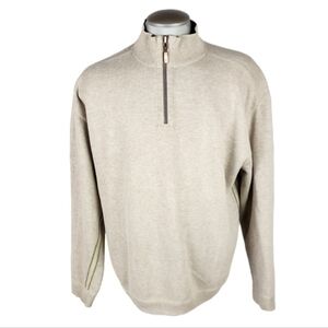 Tommy Bahama  1/4 Zip Pullover Cotton Sweater Cream Size Large